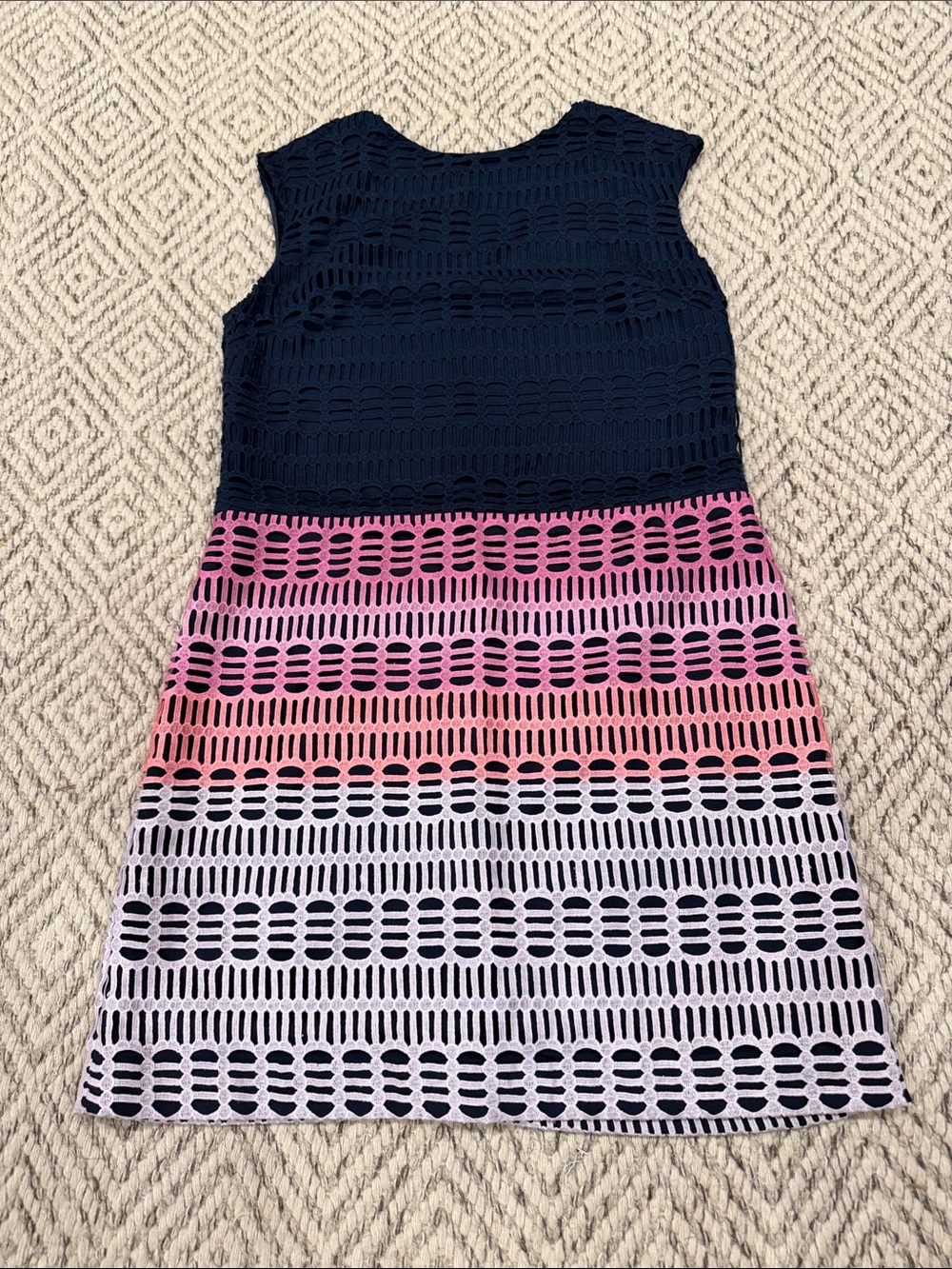 Ted Baker London Navy and Pink Ombre Cutout Mini Dress